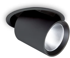 20W LED įleidžiamo montavimo šviestuvas NOVA, juodas, 3000K, reguliuojamas, 364438