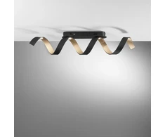 20W LED lubinis šviestuvas HELIX, juodos/aukso sp., 4000K