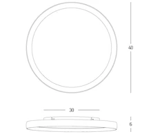 20W LED lubinis šviestuvas, juodos/aukso sp., 2700/3000/4000K, dimeriuojamas, 25186
