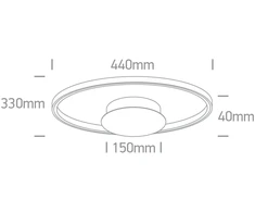20W LED lubinis šviestuvas, šampano sp., 3000K, dimeriuojamas, 63154B/CH/W