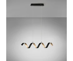 20W LED pakabinamas šviestuvas HELIX, juodos/aukso sp., 4000K