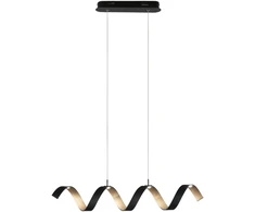 20W LED pakabinamas šviestuvas HELIX, juodos/aukso sp., 3000K
