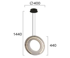 20W LED pakabinamas šviestuvas TAMARA, juodos ir bronzos sp. korpusu/dūmų sp. stiklas, 3000K, 4322700