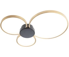Lubinis šviestuvas 20W LED paviršinis šviestuvas ATOM, juodos/žalvario sp., 3000K
