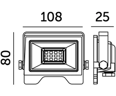 20W LED prožektorius MH, juodas, 4000K, IP65