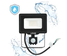 20W LED prožektorius su judesio davikliu MHC, juodas, 6500K, IP65