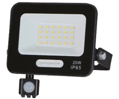 20W LED prožektorius su judesio davikliu, juodas, 3000K