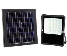 20W LED prožektorius su saulės baterija, juodas, 6000K
