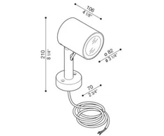 20W LED sieninis šviestuvas AGO PLUS, rudas, 3000K, 40°, IP66, su filtru nuo akinimo, dimeriuojamas