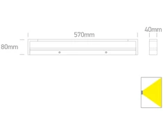 Sieninis šviestuvas 20W LED sieninis vonios šviestuvas, baltas, 3000K, IP44, 38120R/W/W