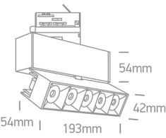 20W LED šviestuvas į bėgelius, juodas, 3000K, 65506BT/B/W