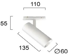 20W LED šviestuvas į magnetines sistemas VIOKEF MAGNETIC, baltas, 3000/4000/6000K, 4244101S