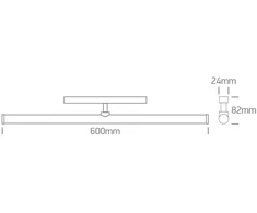 20W LED šviestuvas į magnetines sistemas FLAT, juodas, 3000/4000/5000K, 48V, 43126FB/B/V