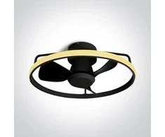 Lubinis šviestuvas 20W ventiliatorius su dimeriuojamu 28W LED šviestuvu, juodas, 3000/4000/5500K, 6300A/B/V