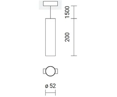 21W INSIGHT TUBE šviestuvas į magnetines sistemas, 3000K, baltas, DALI