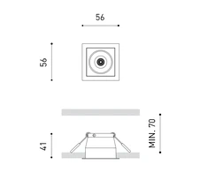 2,1W LED įleidžiamas šviestuvas Juodas FOSTER, juodas, 3000K, DALI