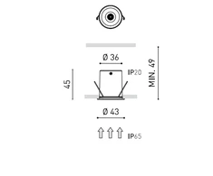 2,1W LED įleidžiamas šviestuvas SHOT LIGHT, juodas, 3000K, IP65