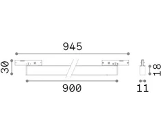 21W LED linijinės sistemos šviestuvas DEVA, juodas, 3000K, 332802