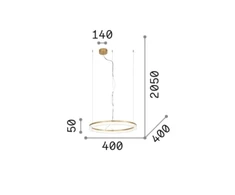 21W LED pakabinamas šviestuvas CROWN, žalvario sp., 3000K, 364964