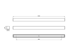 21W LED paviršinis linijinis šviestuvas ICE-S1030, baltas, 3000K, IP44, 103cm