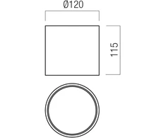 Lubinis šviestuvas 21W LED paviršinis šviestuvas HERA, nikelio/baltos sp., 2700K, dimeriuojamas, 01-4225