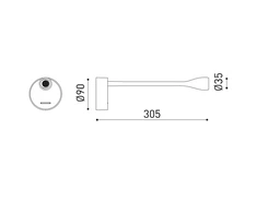 2,1W LED sieninis šviestuvas DREAM, tamsiai pilkas (RAL 7022), 2700K, su maitinimo šaltiniu