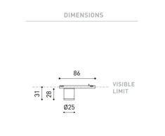 2,1W šviestuvas į magnetines sistemas TOP MICRO, 24V, 3000K, 38°, juodas