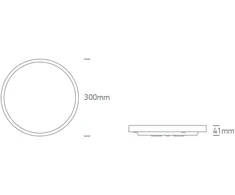 Lubinis šviestuvas 22+3W LED paviršinis šviestuvas, juodos sp., 2700/3200/4000K, 300mm, šviečia į viršų ir į apačią, 62002A/B/V