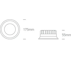 22W LED įleidžiamas šviestuvas, juodas, 3000/4000/5000K, 10122D/B/V