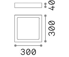Lubinis šviestuvas 22W LED paviršinis šviestuvas UNIVERSAL SQUARE, baltas, 2700K, 342610