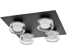 Lubinis šviestuvas 22W LED paviršinis vonios šviestuvas ORBIS FLAME, juodas, 3000/4000K, IP44