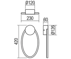 22W LED sieninis šviestuvas LEO, bronzos sp., 3000/4000K, dimeriuojamas, 01-3292