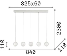 23W LED pakabinamas šviestuvas DIAMOND, chromo sp./skaidrus, 3000K, 343471