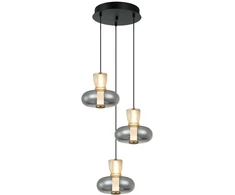 23W LED pakabinamas šviestuvas SIREL, gintaro/dūmų/juodos/bronzos sp., 3000K, 4326800