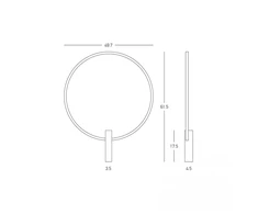 23W LED sieninis šviestuvas, juodas, 3000K, 25320