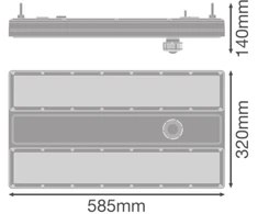 240/180/120W LED pramoninis šviestuvas su judesio davikliu HB FLEX SN, baltas, 4000K, 70°, dimeriuojamas