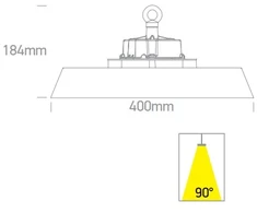 240W LED UFO šviestuvas, juodas, 4000K, DALI2, 63240NL/C