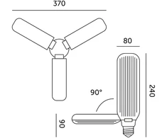 24W LED augalų auginimo lemputė PLANTY, E27, balta, 1200K
