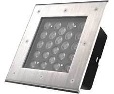 24W LED įleidžiamas į žemę lauko šviestuvas INGROUND SQUARE, juodas, 4000K, 9°, DALI, IP67