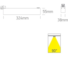 24W LED linijinis bėgelio šviestuvas, baltas, 3000/4200/6500K, 65028AT/W/V