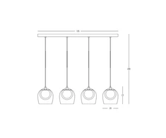 24W LED pakabinamas šviestuvas, matinės juodos/dūmų/šampano sp./skaidrus, 3000K, 23082