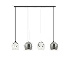 24W LED pakabinamas šviestuvas, matinės juodos/dūmų/šampano sp./skaidrus, 3000K, 23082