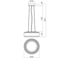 24W LED pakabinamas šviestuvas SOLERA, juodos/baltos/dūmų sp., 3000/4000K, 01-3591