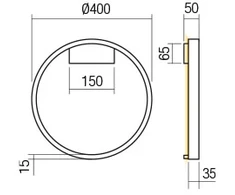 Lubinis šviestuvas 24W LED paviršinis šviestuvas FEBE, baltas, 3000K, dimeriuojamas, 01-2815