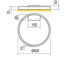 Lubinis šviestuvas 24W LED paviršinis šviestuvas FEBE, matinės aukso sp., 3000K, dimeriuojamas, 01-2835