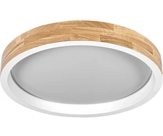 Lubinis šviestuvas 24W LED paviršinis šviestuvas ORBIS MARIANO, baltos/medienos sp., 3000K