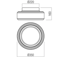 Lubinis šviestuvas 24W LED paviršinis šviestuvas SOLERA, juodos/baltos/dūmų sp., 3000/4000K, 01-3589