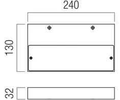 24W LED sieninis šviestuvas APEX, juodas, 3000K, 01-3760
