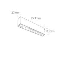 Lubinis šviestuvas 24W paviršinis šviestuvas, baltas, 3000K, 12124H/W/W