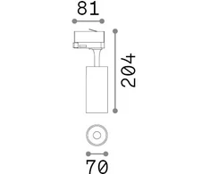 25W LED akcentinis šviestuvas į 1 fazės bėgelius FOX, juodas, 3000K, 348322
